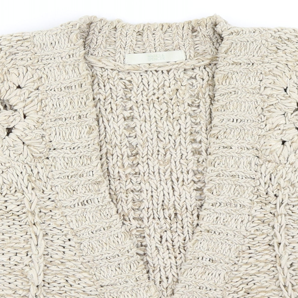 Marks and Spencer Womens Beige   Cardigan Jumper Size 14