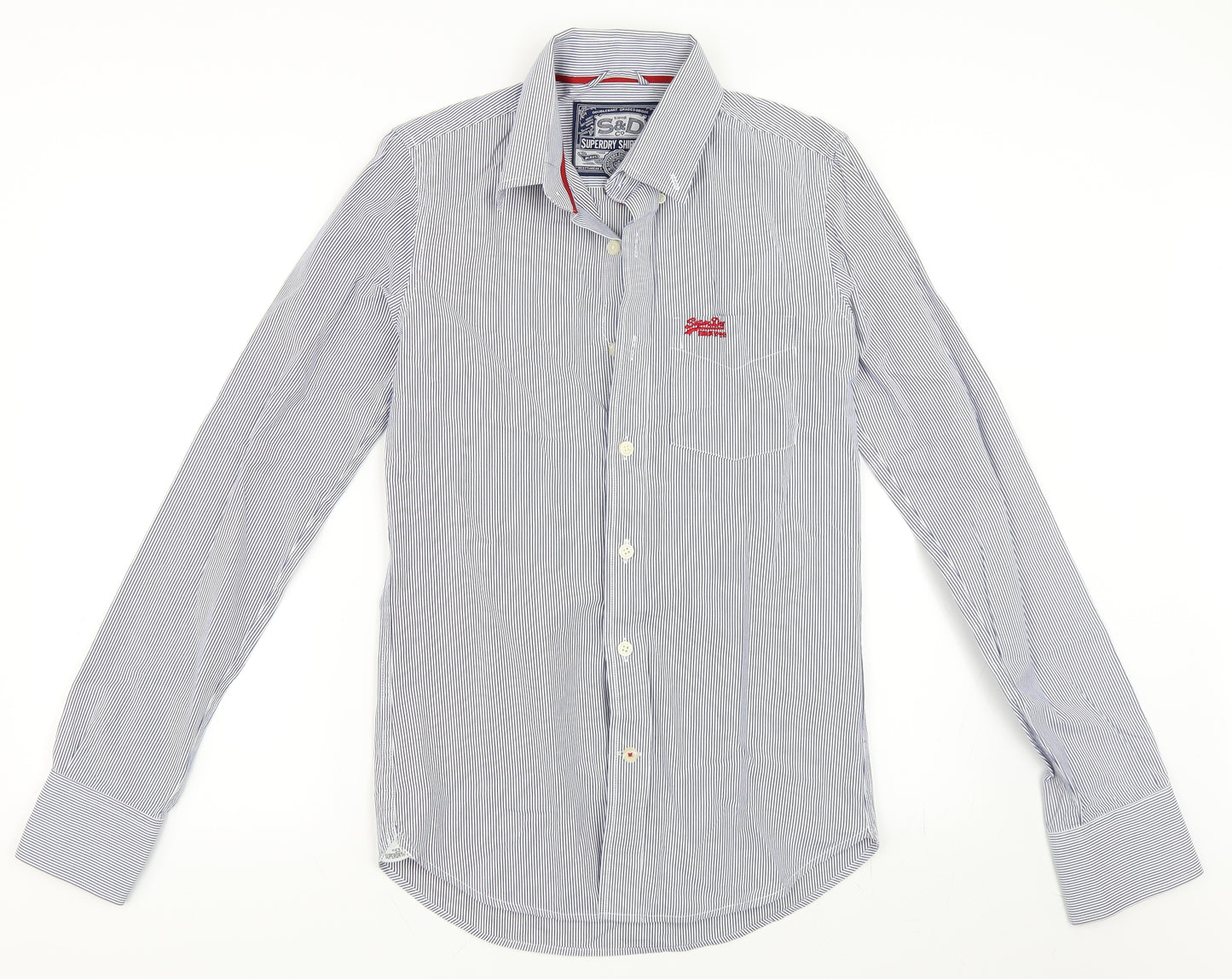 Superdry Mens Blue Striped   Button-Up Size S