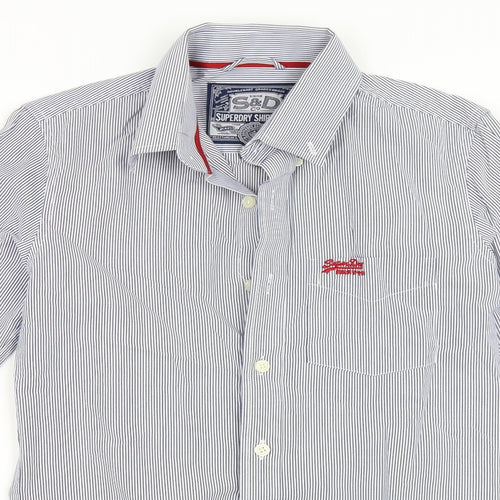 Superdry Mens Blue Striped   Button-Up Size S
