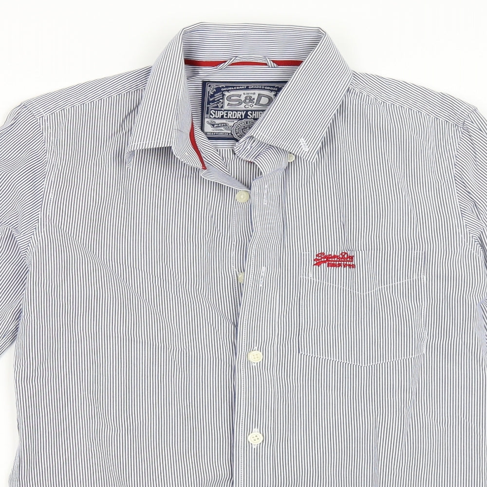 Superdry Mens Blue Striped   Button-Up Size S