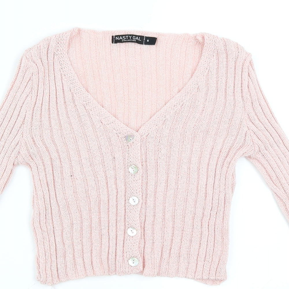 Nasty Gal Womens Pink   Cardigan Jumper Size S