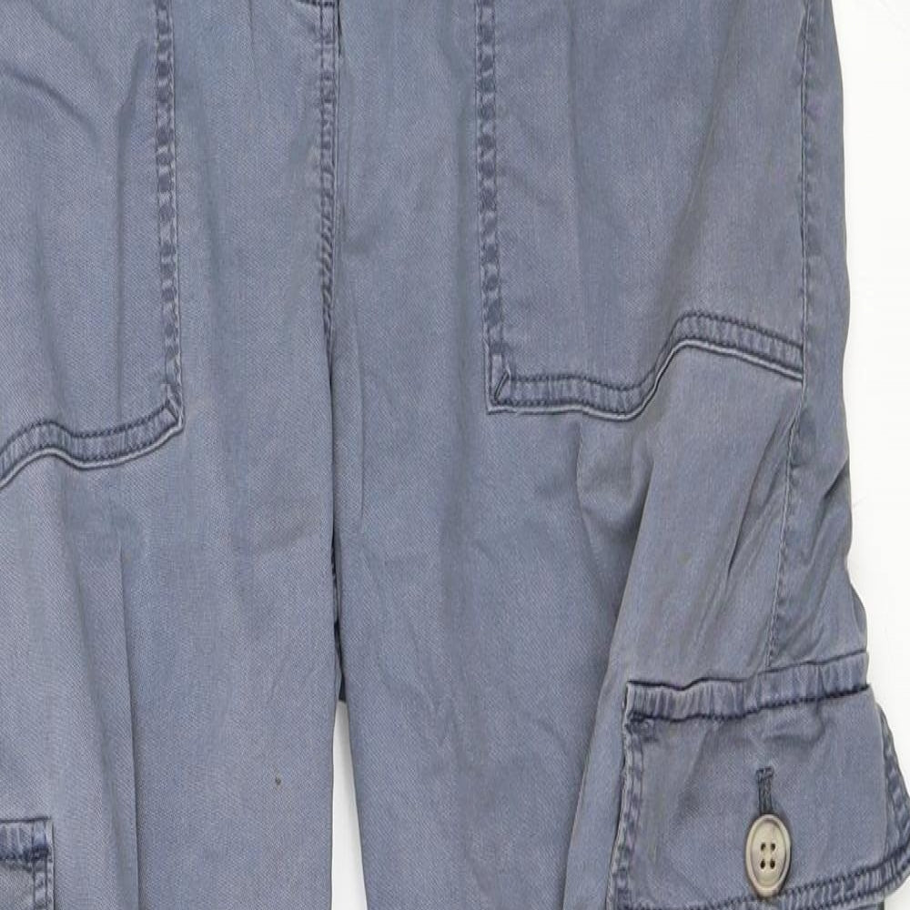 Marks and Spencer Womens Blue   Cargo Trousers Size 10 L23 in