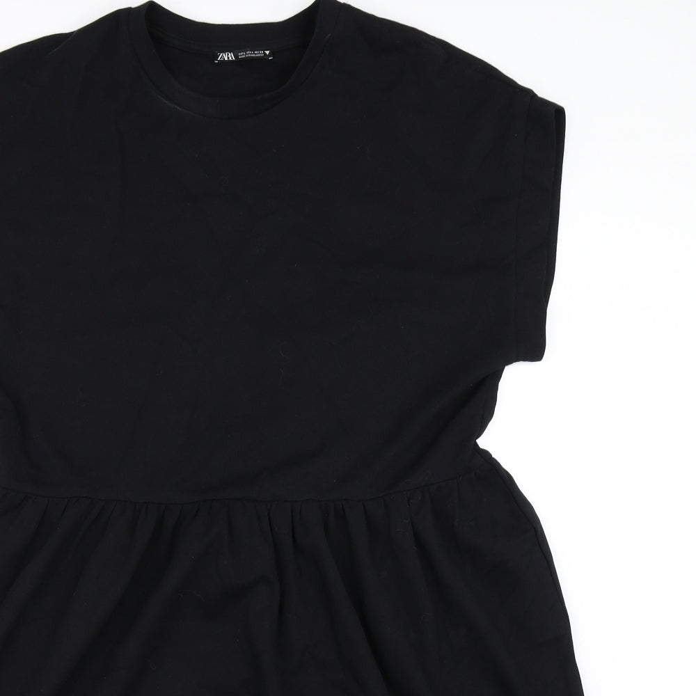 Zara Womens Black   Skater Dress  Size L