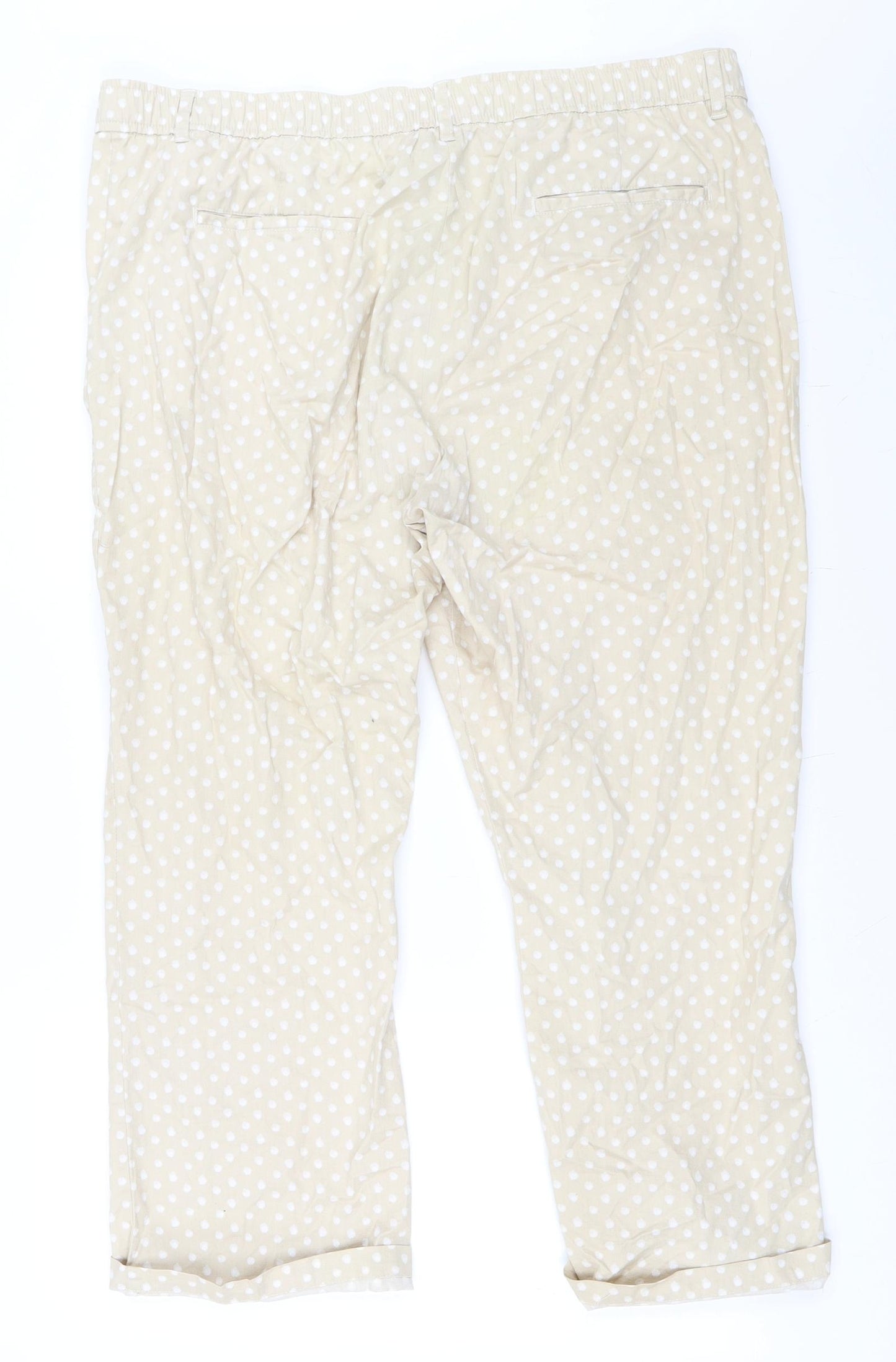 Cotton Traders Womens Beige Polka Dot  Trousers  Size 20 L25 in