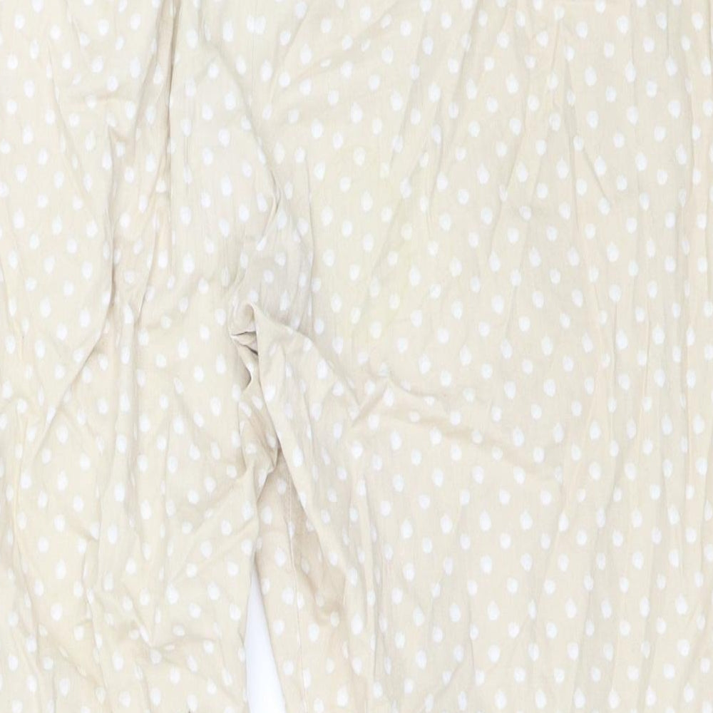 Cotton Traders Womens Beige Polka Dot  Trousers  Size 20 L25 in