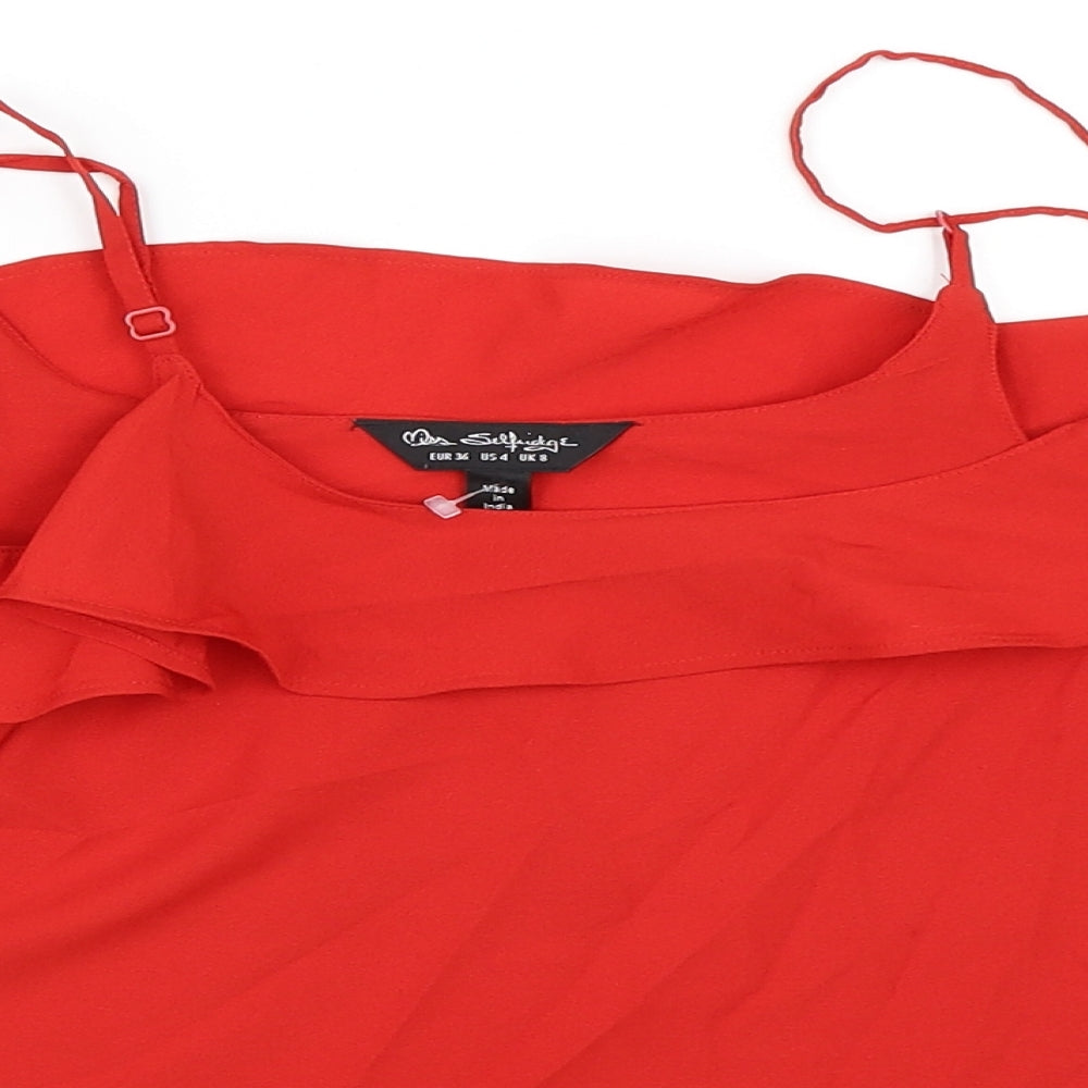 Miss Selfridge Womens Red   Basic Blouse Size 8