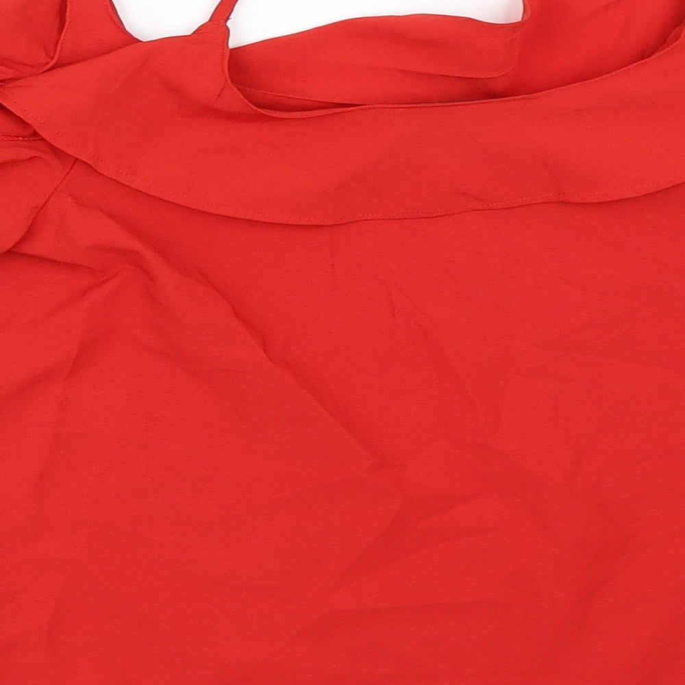 Miss Selfridge Womens Red   Basic Blouse Size 8