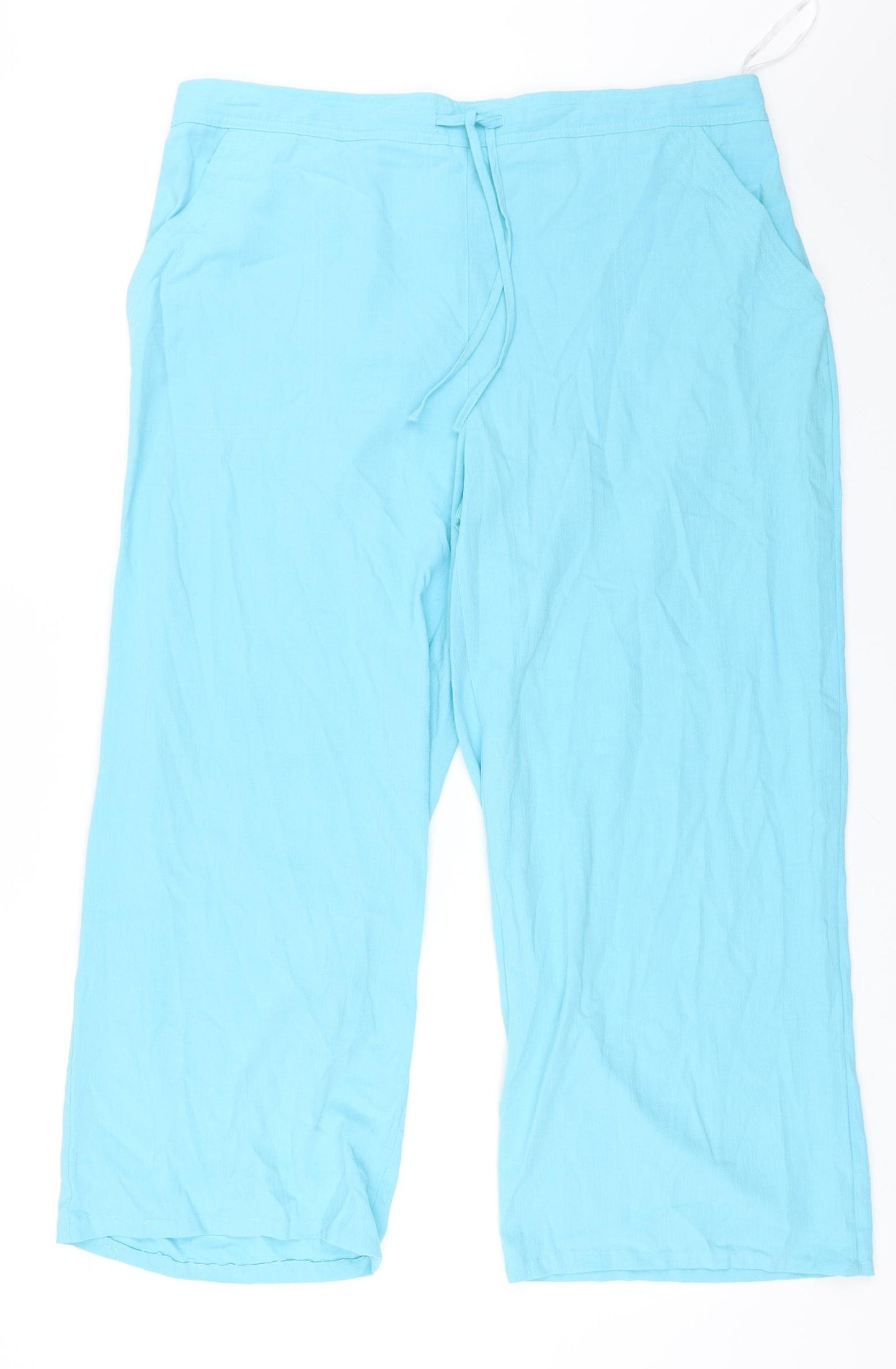 Papaya Womens Blue   Cropped Trousers Size 18 L24 in