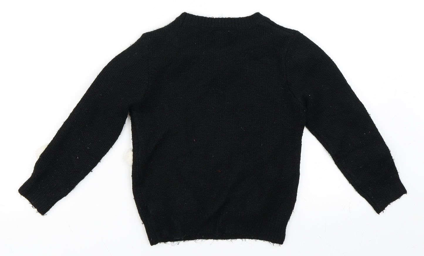 George Girls Black   Pullover Jumper Size 5-6 Years  - Christmas Jumper
