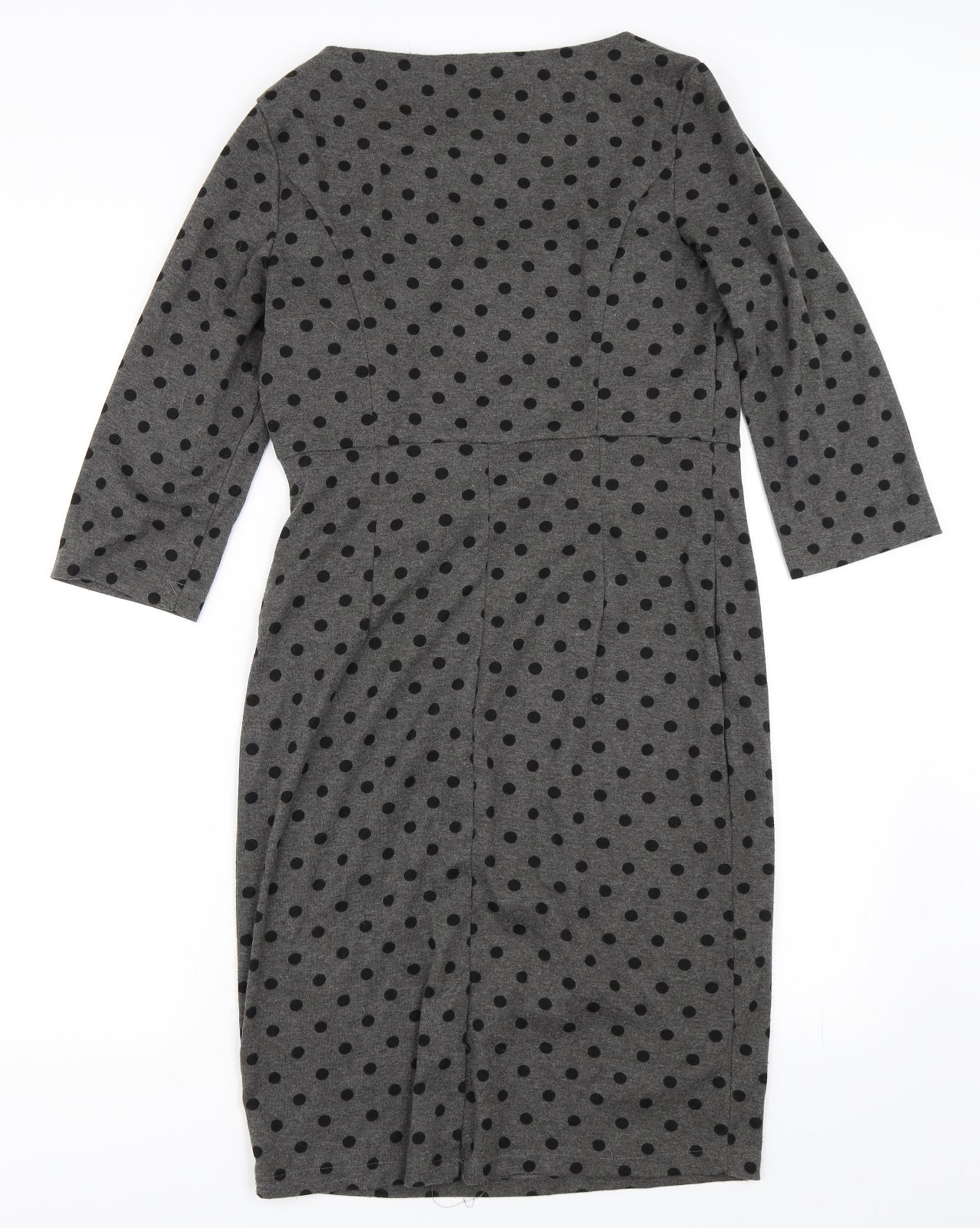 Lindy Bop Womens Grey Polka Dot  Pencil Dress  Size 12