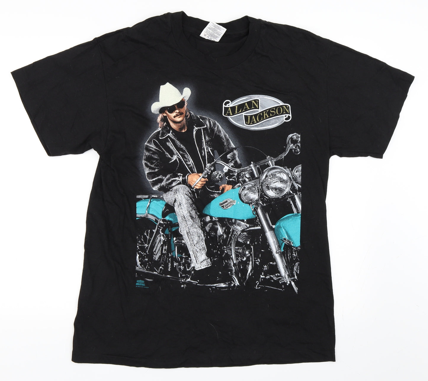 Hanes Mens Black    T-Shirt Size L  - Alan Jackson