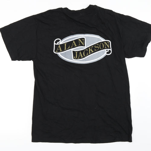 Hanes Mens Black    T-Shirt Size L  - Alan Jackson