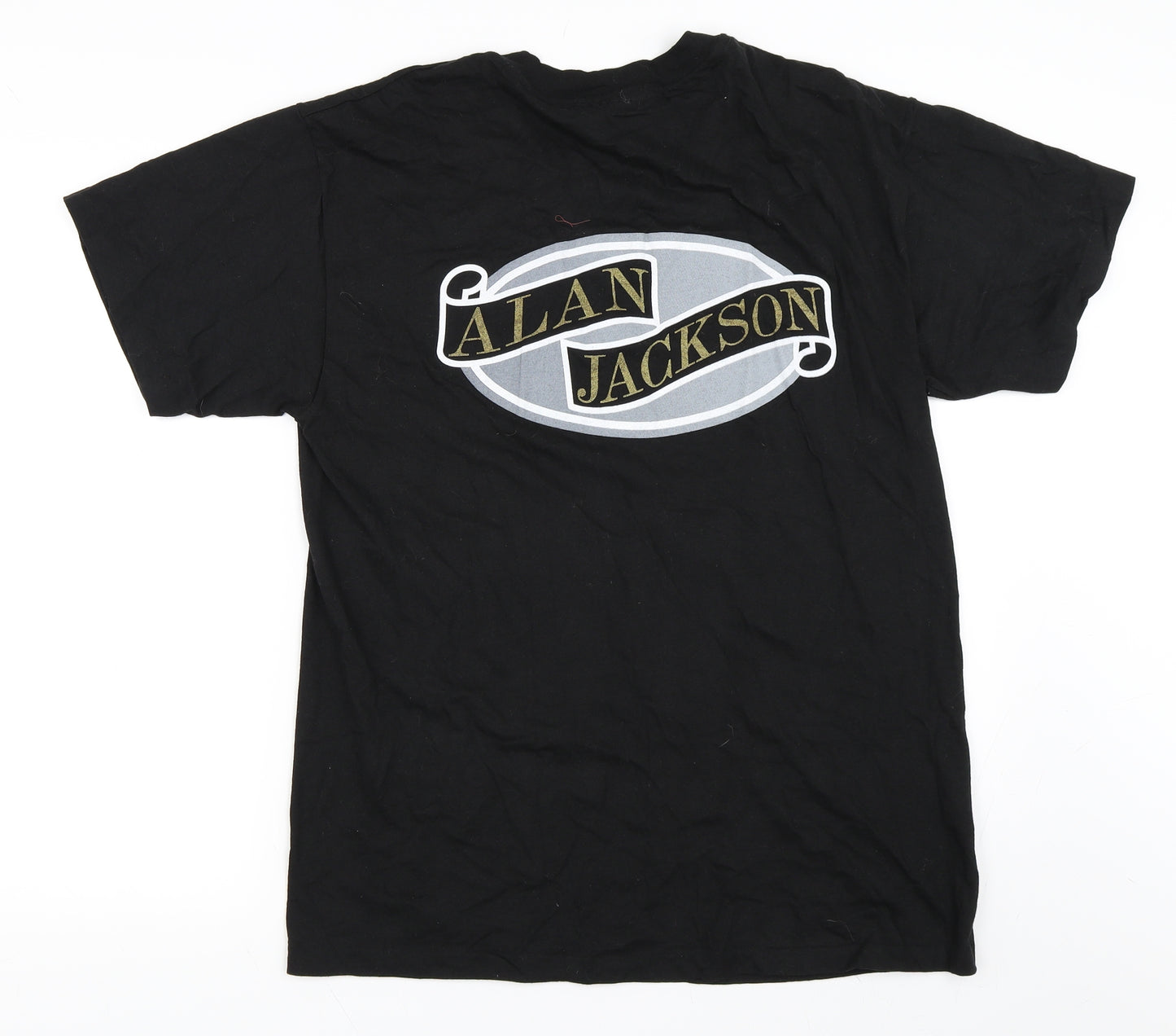 Hanes Mens Black    T-Shirt Size L  - Alan Jackson