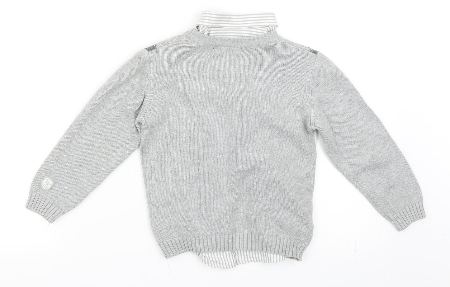 Tutto Piccolo Boys Grey Argyle/Diamond  Pullover Jumper Size 4 Years