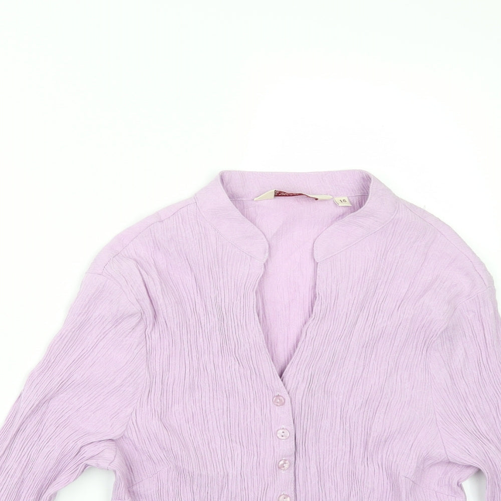 EWM Womens Purple   Tunic Button-Up Size 16