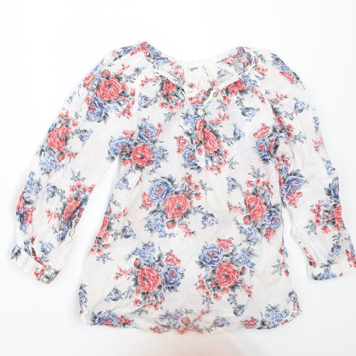 girl2girl Girls White Floral  Basic Blouse Size 4-5 Years