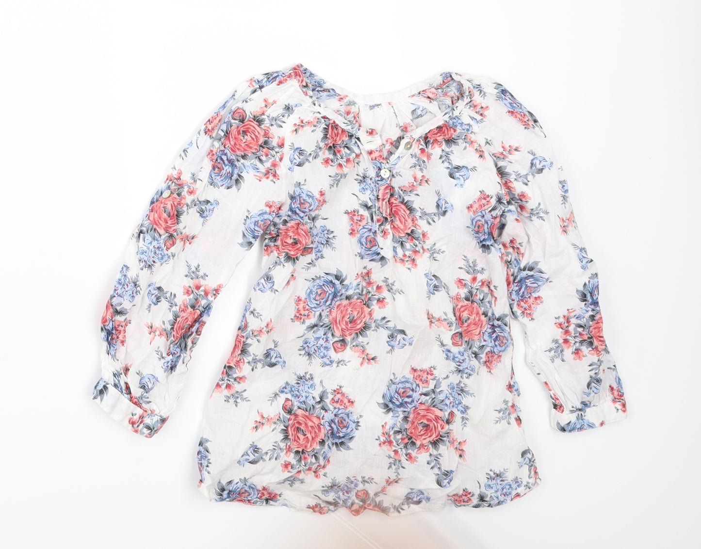 girl2girl Girls White Floral  Basic Blouse Size 4-5 Years