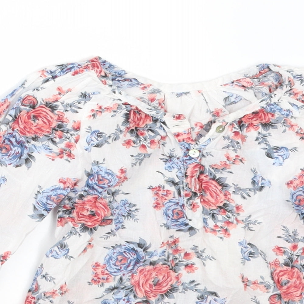 girl2girl Girls White Floral  Basic Blouse Size 4-5 Years