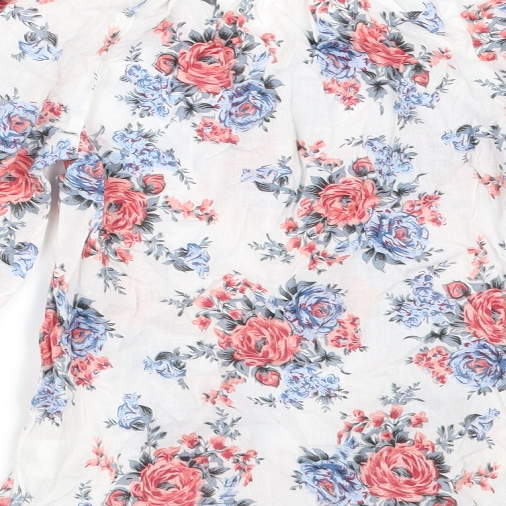 girl2girl Girls White Floral  Basic Blouse Size 4-5 Years
