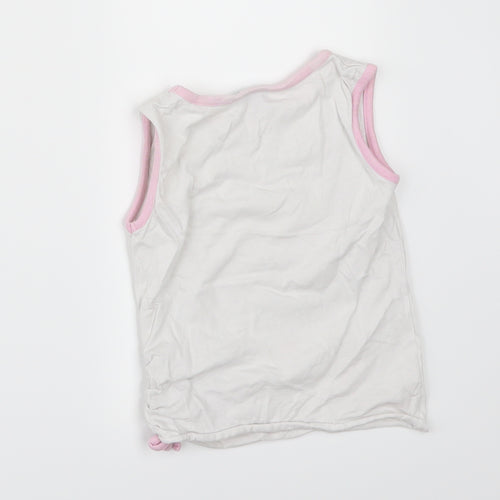 girl2girl Girls White Floral  Basic T-Shirt Size 5-6 Years