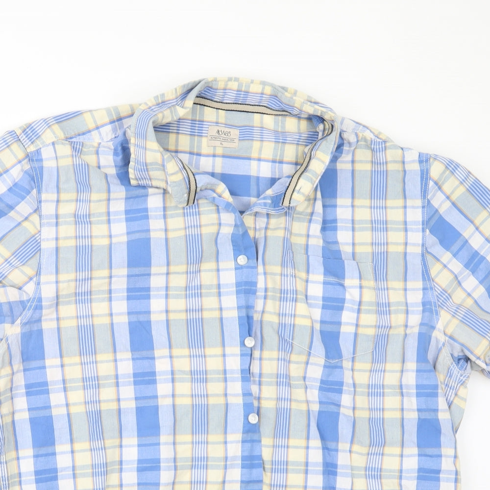 Matalan Mens Blue Check   Button-Up Size XL
