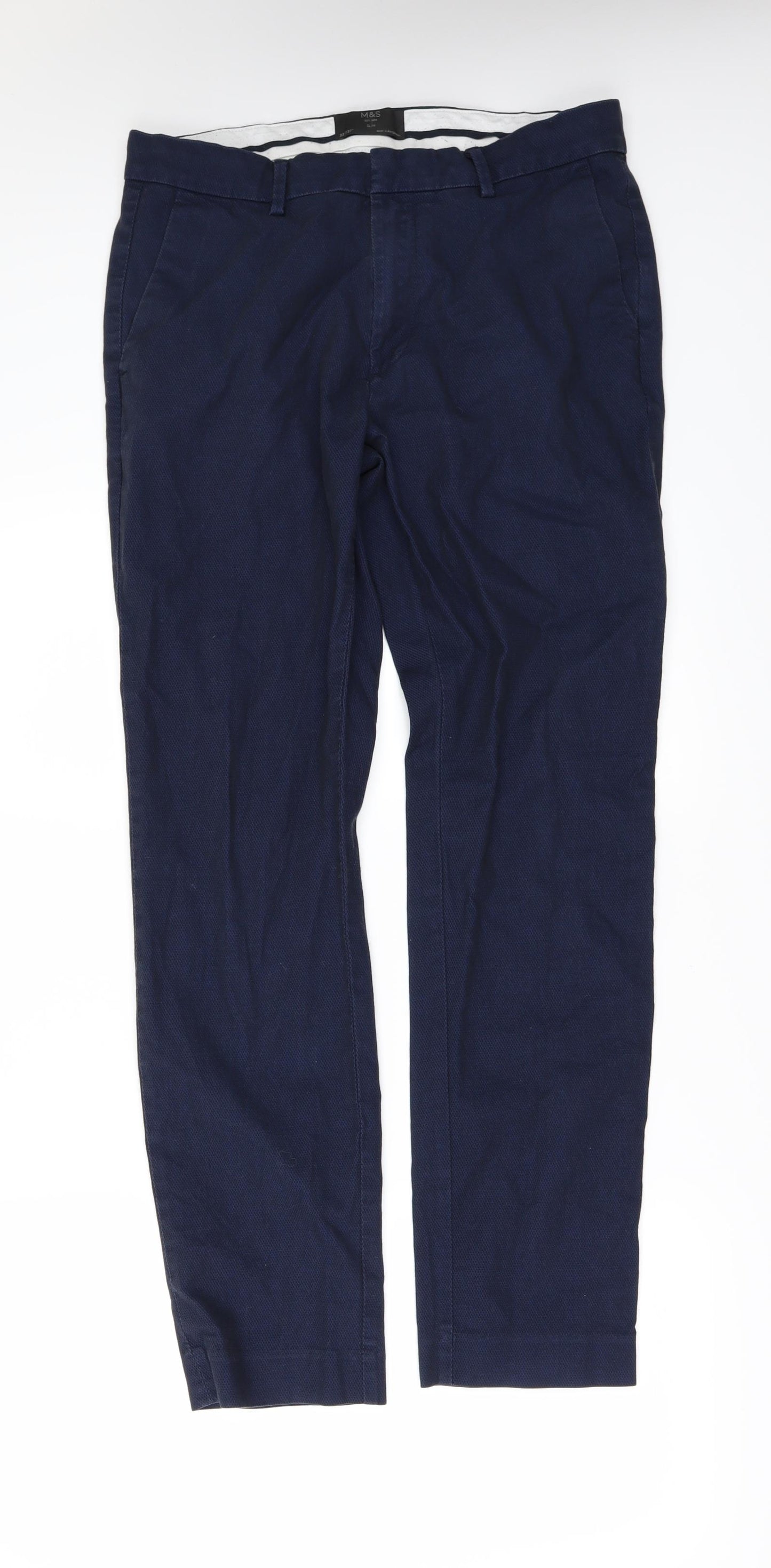 Marks and Spencer Mens Blue   Trousers  Size 32 L31 in