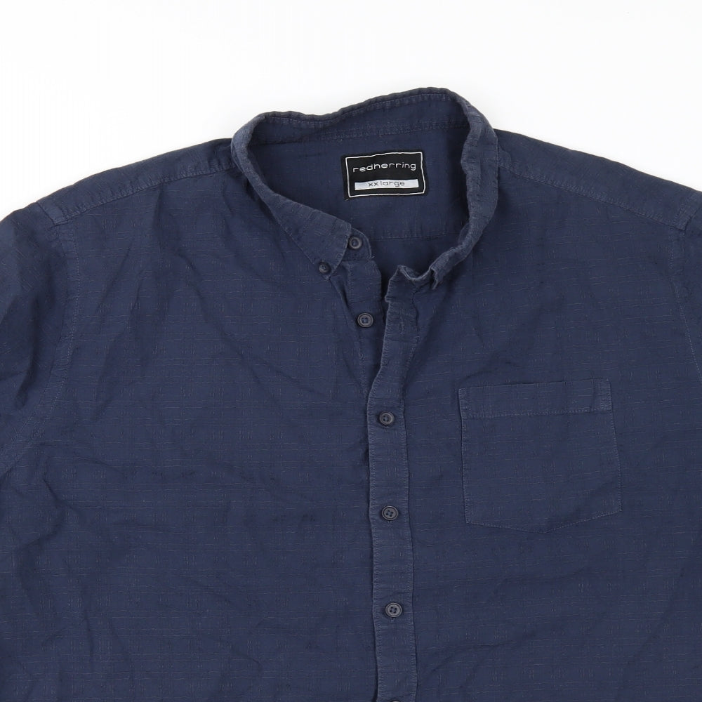Red Herring Mens Blue    Button-Up Size 2XL