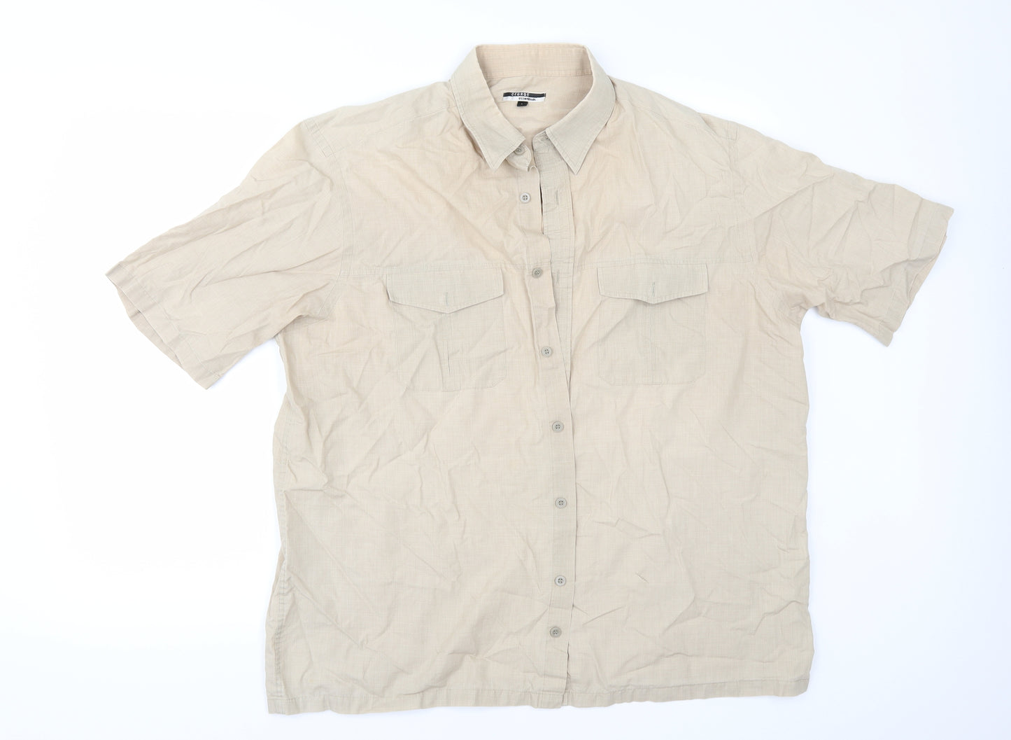 George Mens Beige    Button-Up Size L