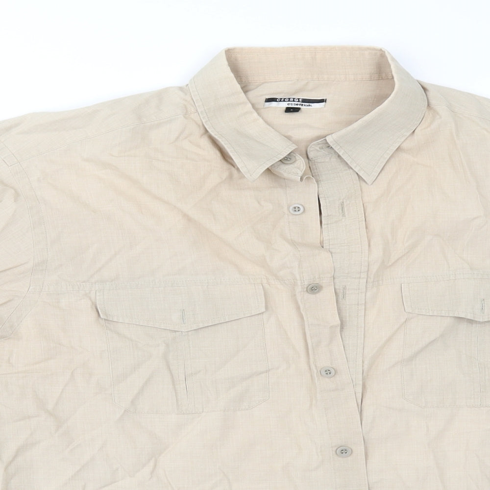 George Mens Beige    Button-Up Size L