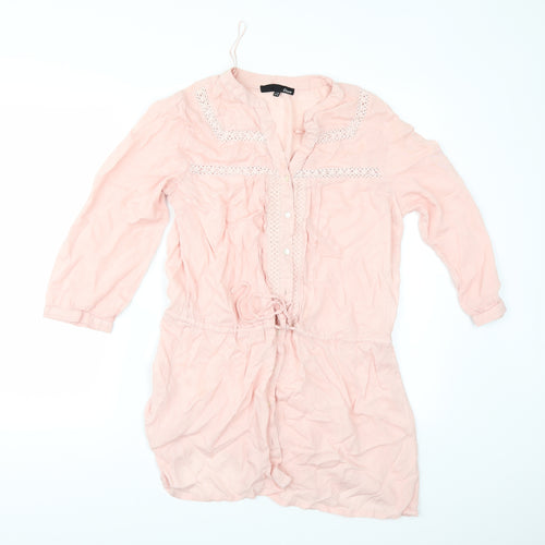 Etam Womens Pink   Tunic Button-Up Size 10