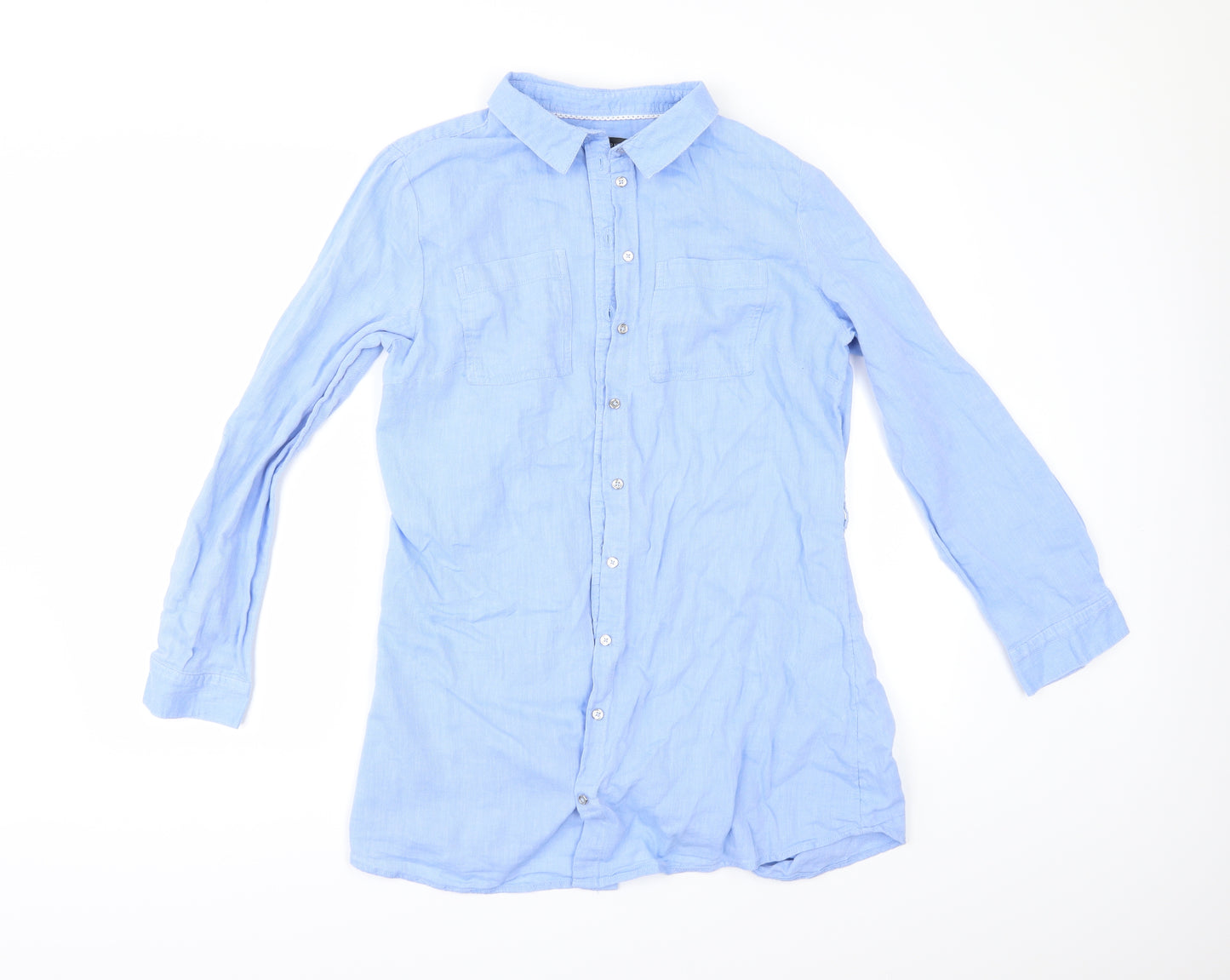 Primark Womens Blue   Kimono Button-Up Size 14