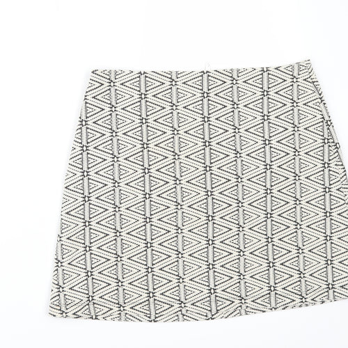 Topshop Womens Beige Geometric  Mini Skirt Size 10