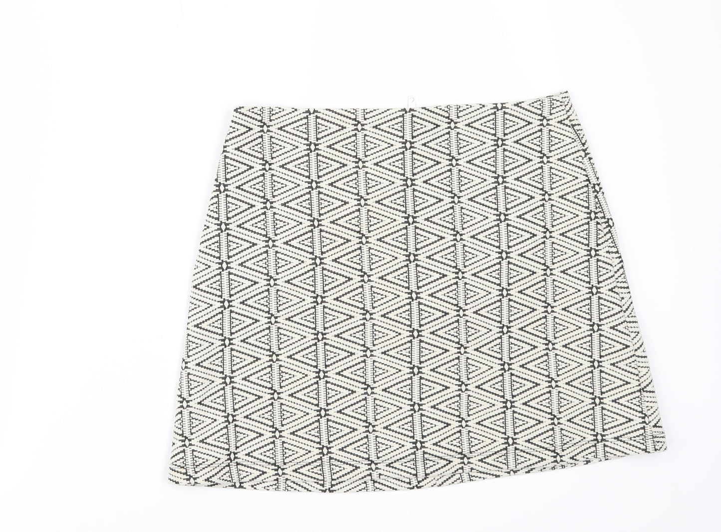 Topshop Womens Beige Geometric  Mini Skirt Size 10