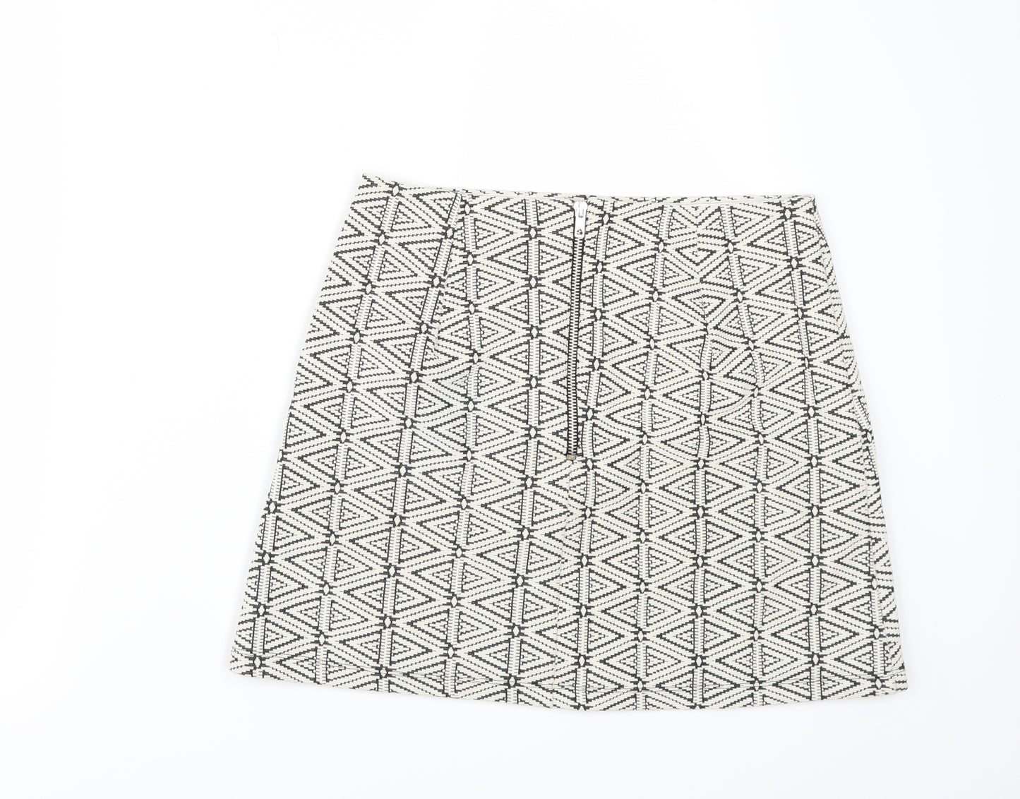 Topshop Womens Beige Geometric  Mini Skirt Size 10
