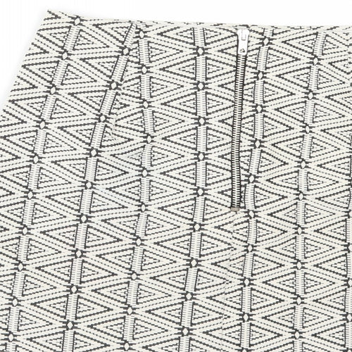 Topshop Womens Beige Geometric  Mini Skirt Size 10