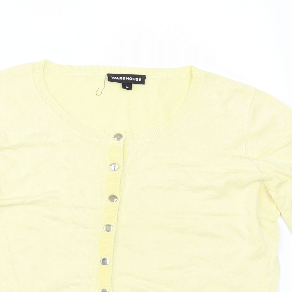 Warehouse Womens Yellow   Cardigan Jumper Size M