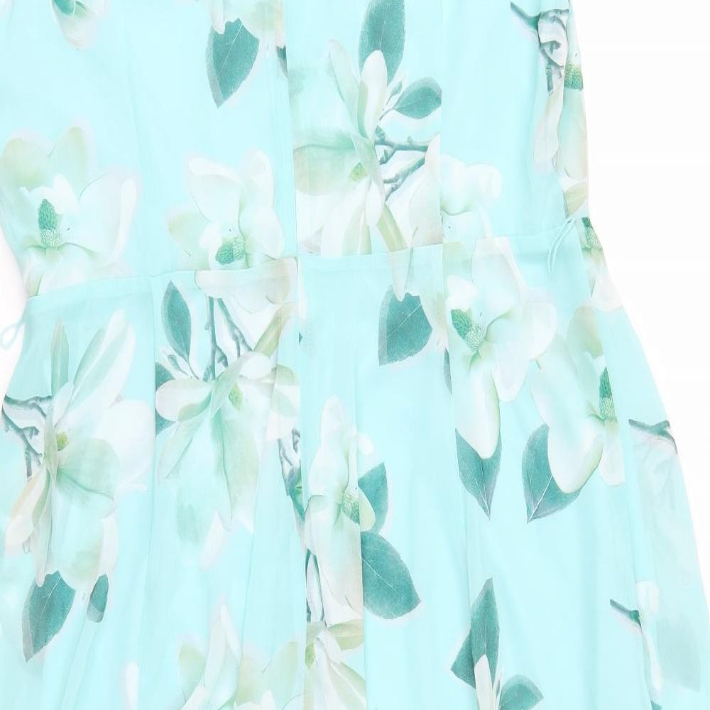 Bonmarché Womens Green Floral  A-Line  Size 16