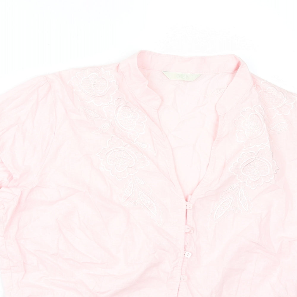 Marks and Spencer Womens Pink   Tunic Button-Up Size 16