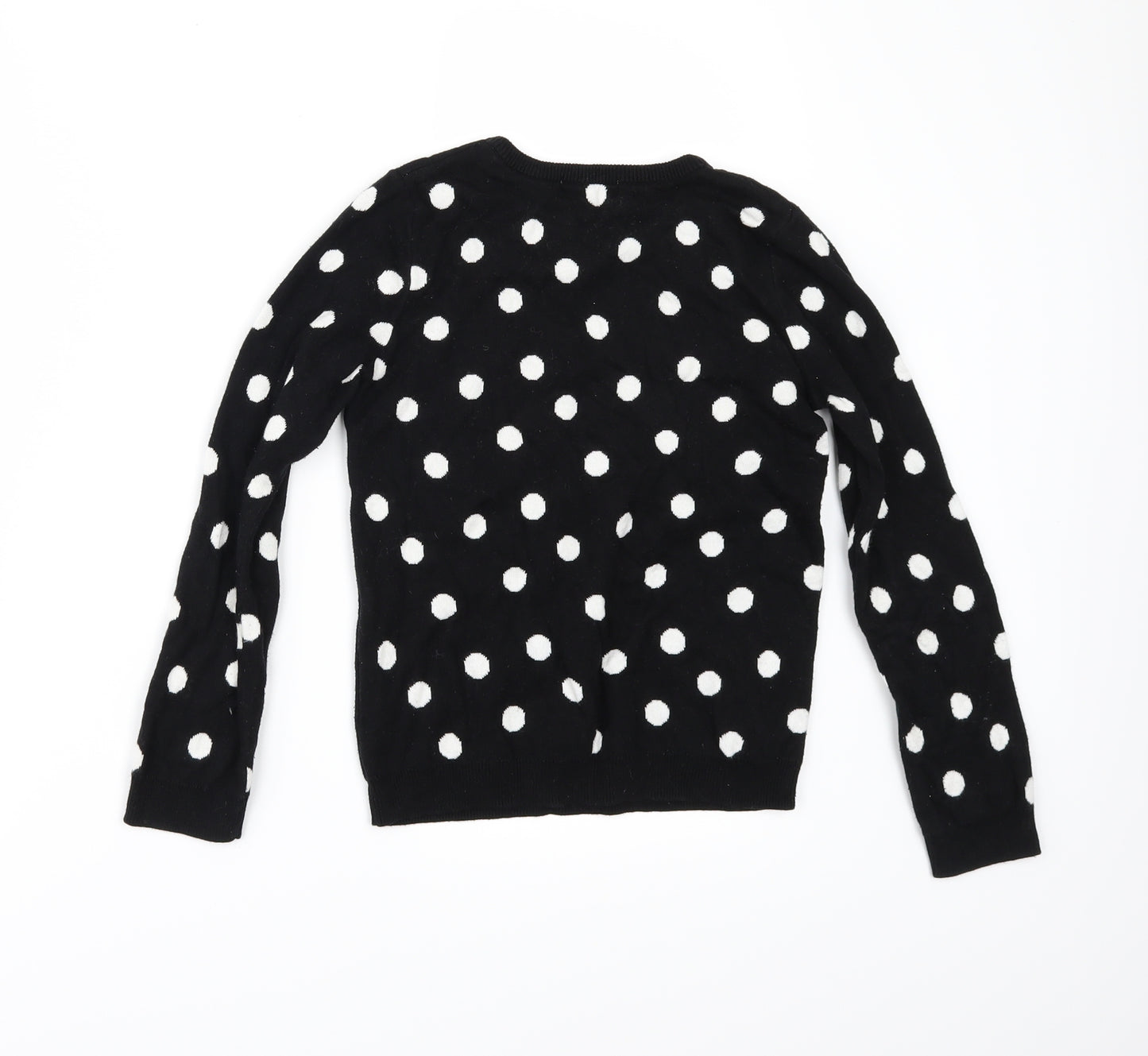 H&M Girls Black Polka Dot  Pullover Jumper Size 7-8 Years
