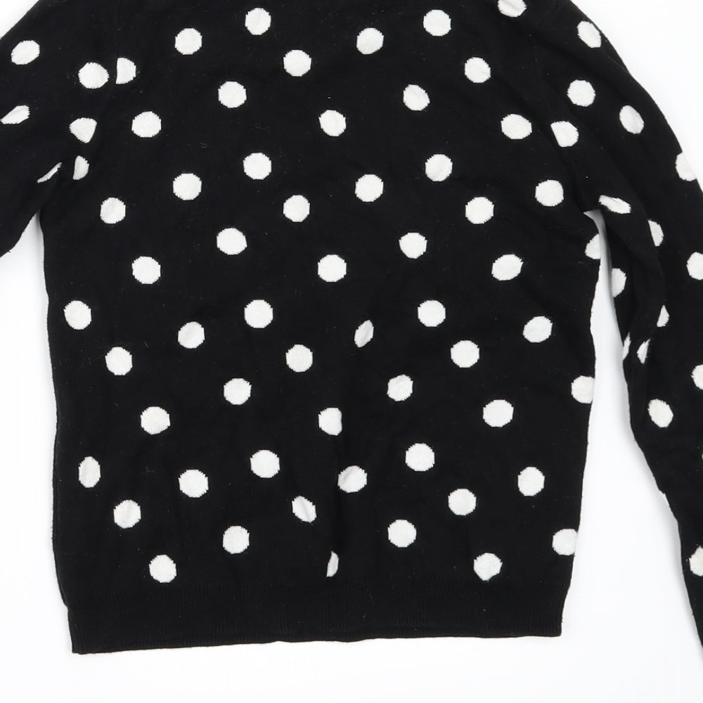 H&M Girls Black Polka Dot  Pullover Jumper Size 7-8 Years