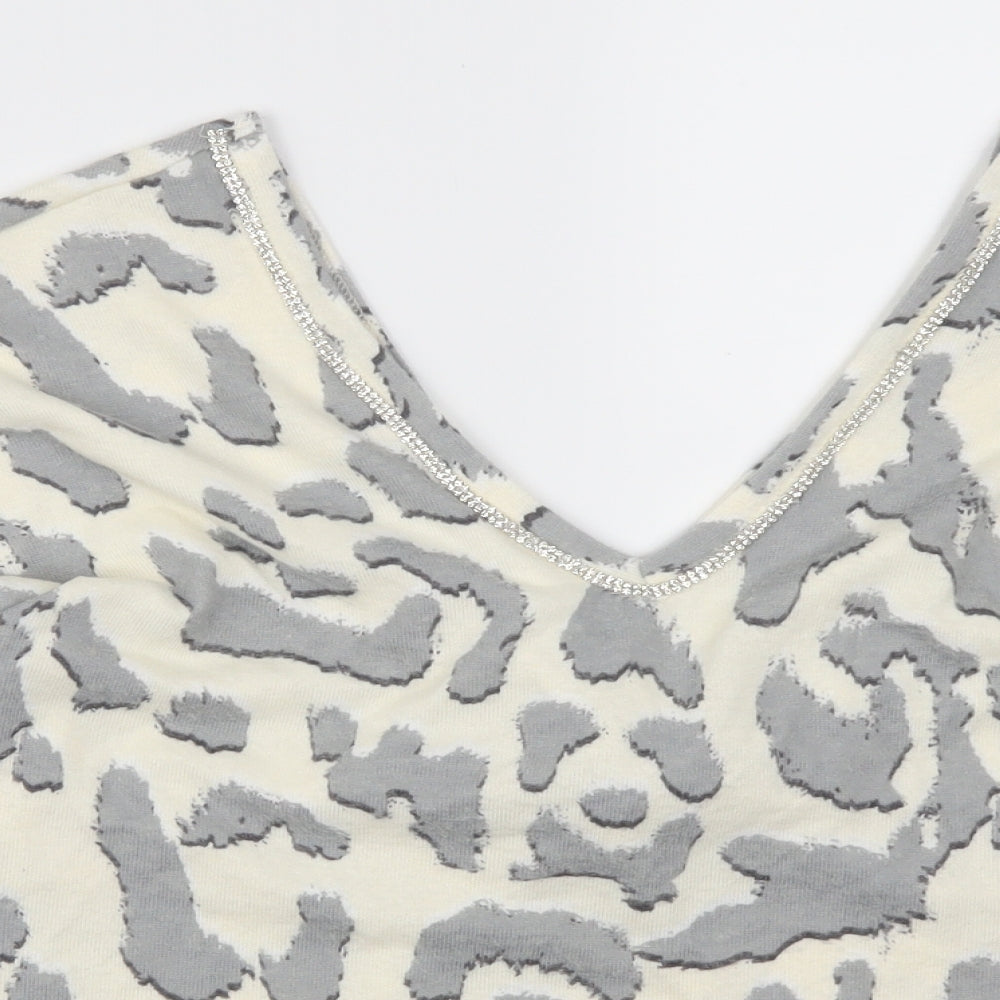 River Island Womens Beige Animal Print  Basic T-Shirt Size S