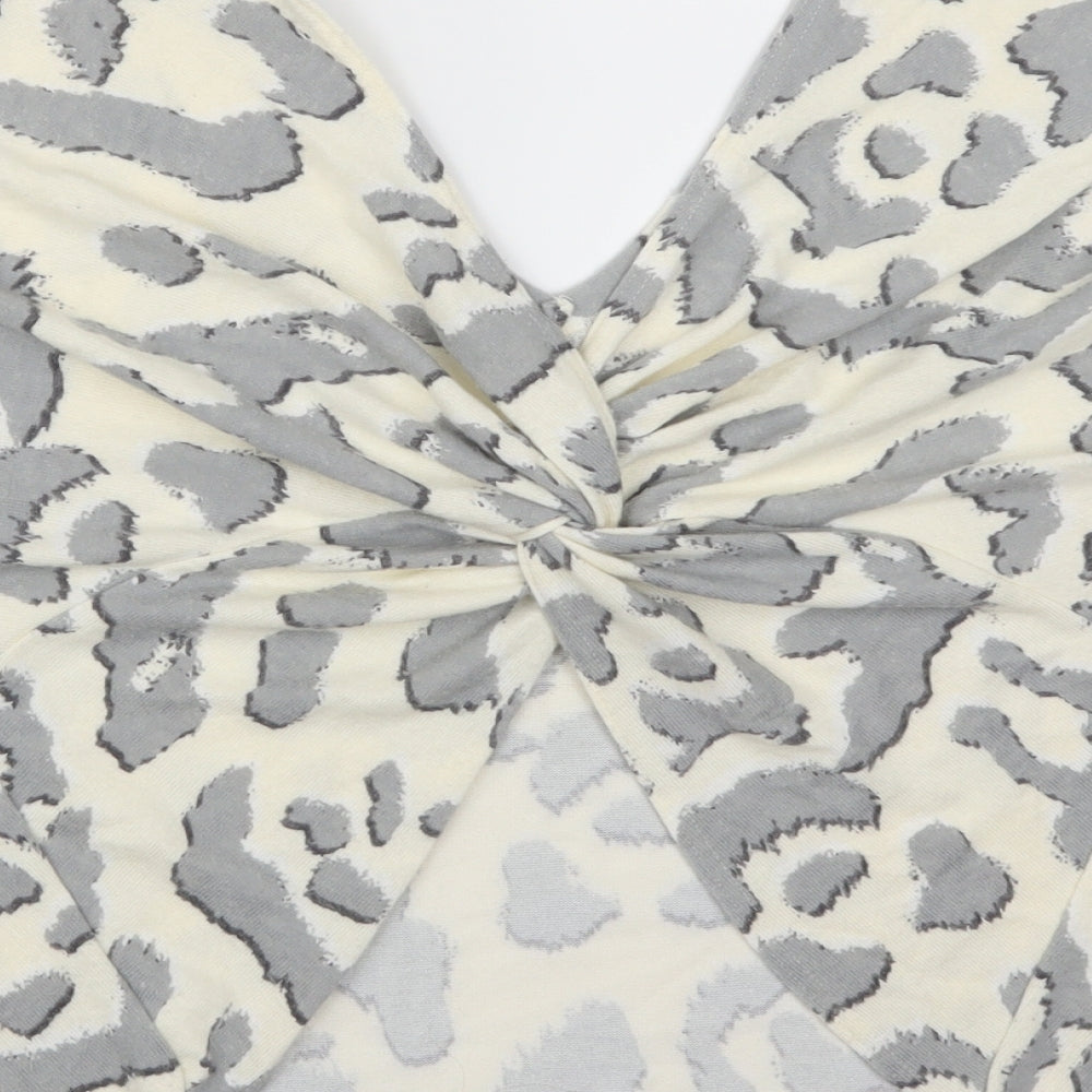 River Island Womens Beige Animal Print  Basic T-Shirt Size S