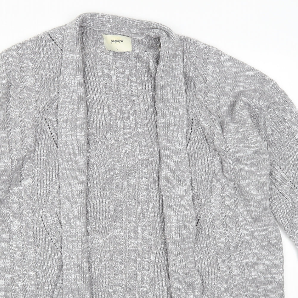 Papaya Womens Grey   Cardigan Jumper Size L