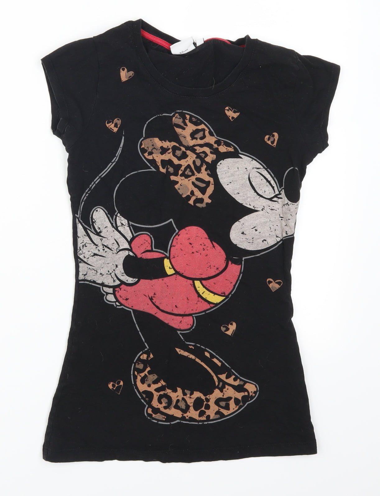 Denim Co Womens Black   Basic T-Shirt Size 8  - Minnie Mouse