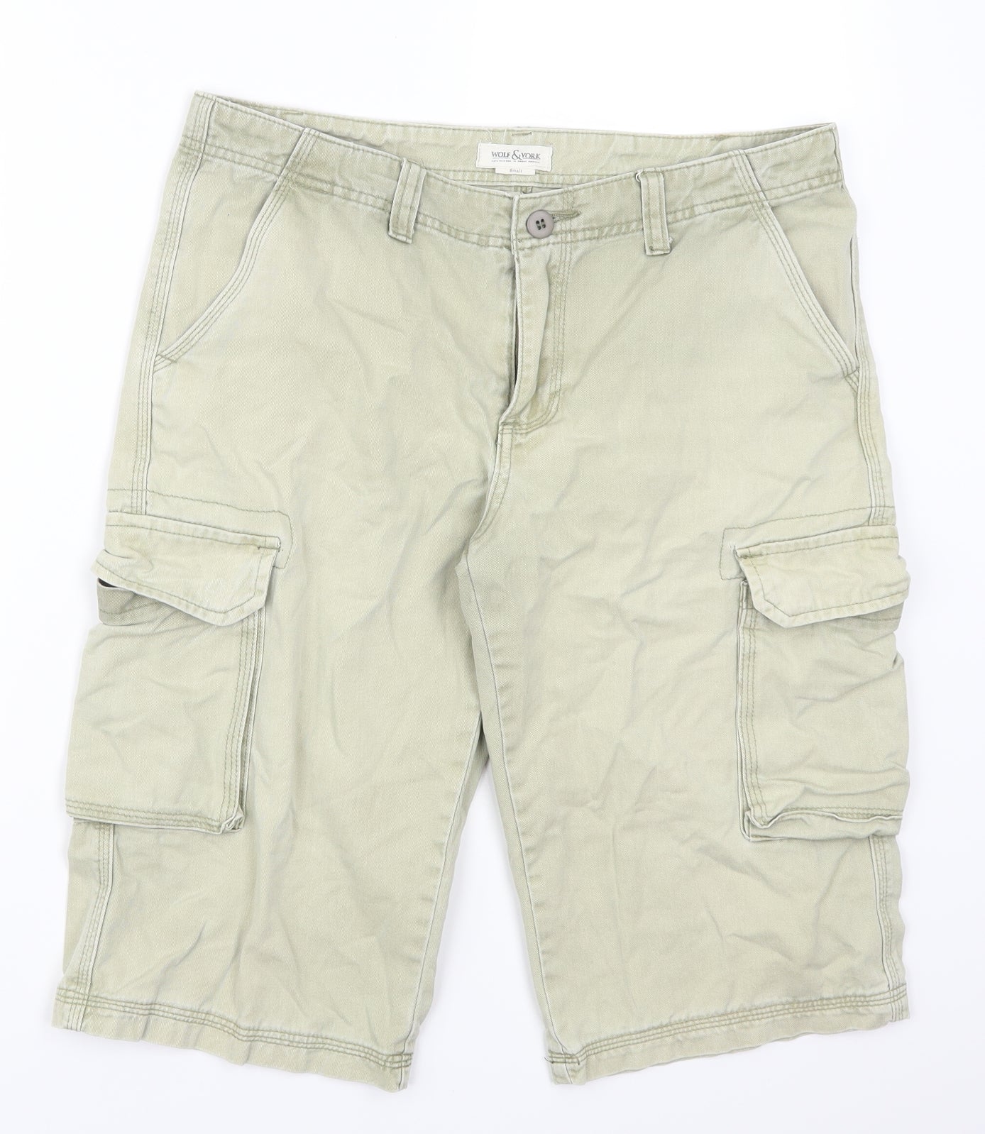 Wolf & York Mens Green   Cargo Shorts Size S