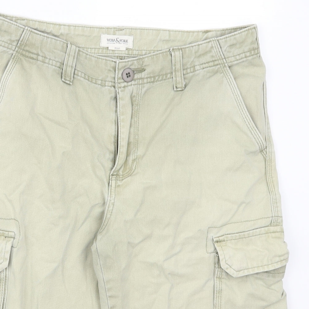Wolf & York Mens Green   Cargo Shorts Size S