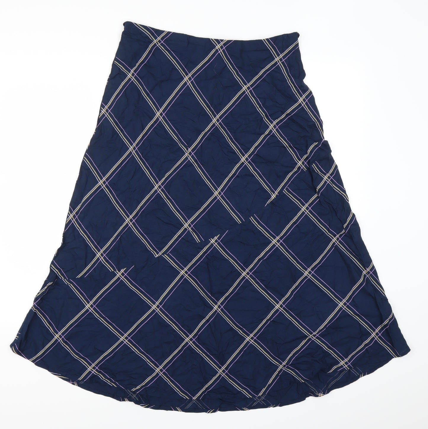 Marks and Spencer Womens Blue Check  Maxi Skirt Size 12