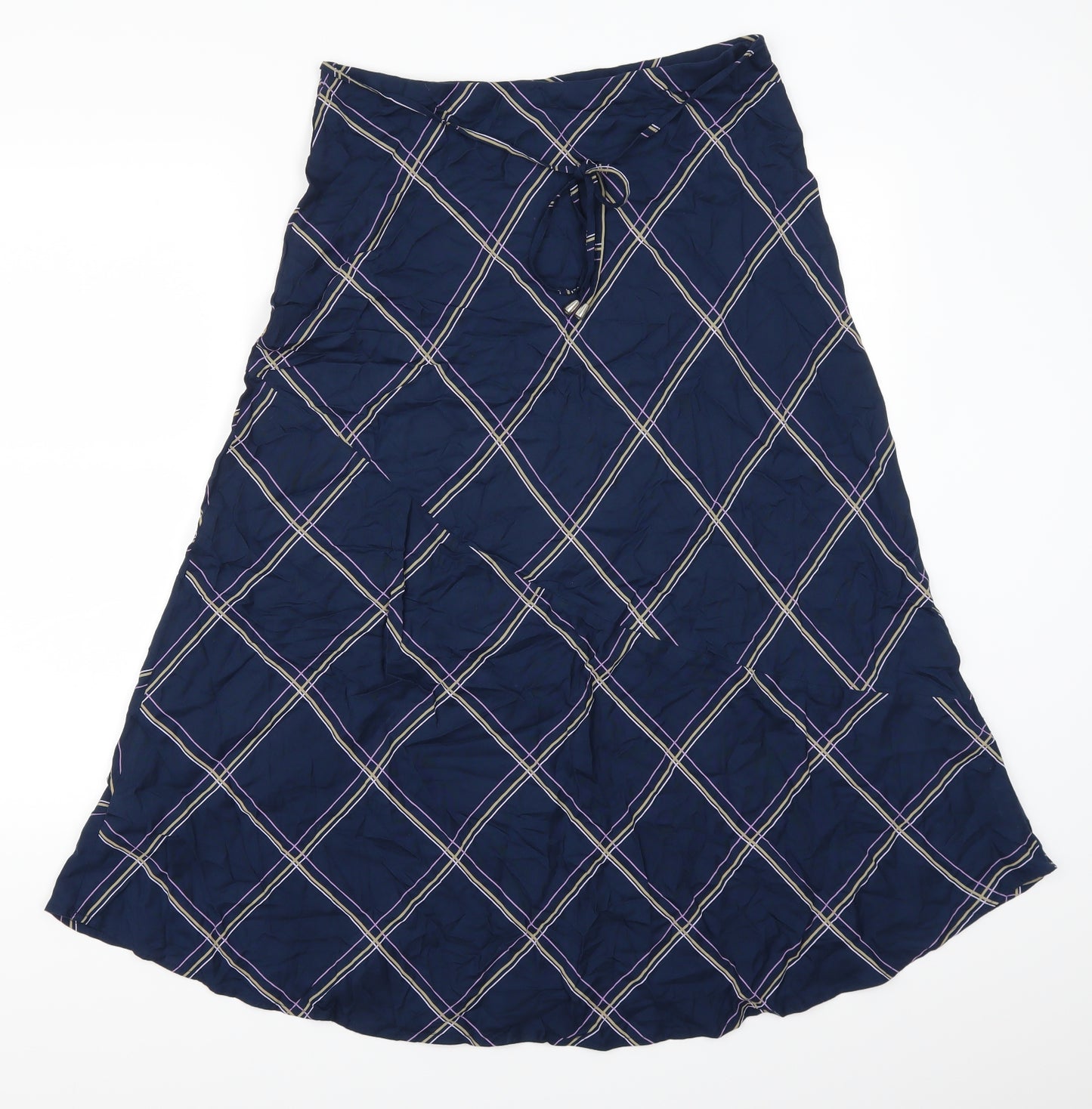 Marks and Spencer Womens Blue Check  Maxi Skirt Size 12