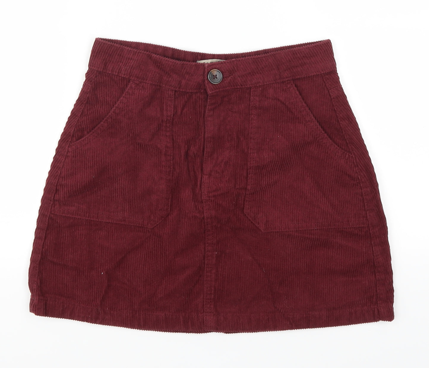 Denim Co Womens Red  Corduroy Mini Skirt Size 6