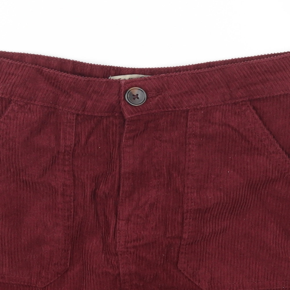 Denim Co Womens Red  Corduroy Mini Skirt Size 6